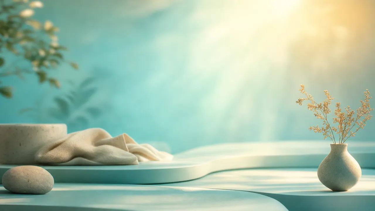 Soft abstract gradient of warm morning light across quiet layered shapes suggesting reflection over time