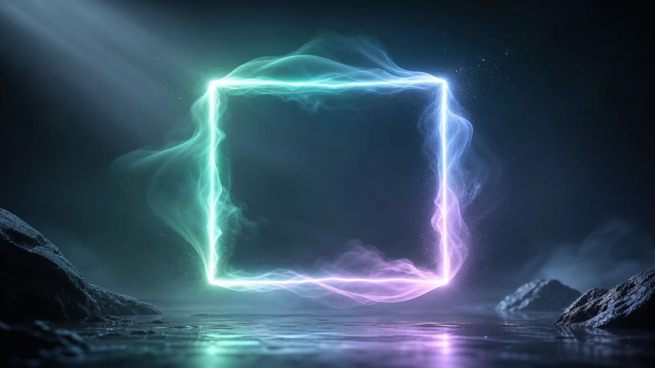 Illustration éditoriale d'un carré lumineux marquant les quatre phases égales de la respiration